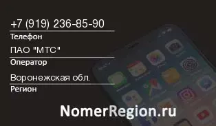 Кто звонил с 9192368590 - регион и оператор